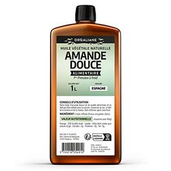 Huile d'Amande Douce - 1 Litre - 100% Naturelle - Sans OGM - Pression à froid