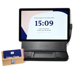 enna Dock z 5 kartami startowymi – tablet dla seniorów, łatwa obsługa za pomocą kart, rozmowy wideo z babcią i dziadkiem, wysyłanie zdjęć, tworzenie albumów ze zdjęciami, bezpłatnie 30 dni