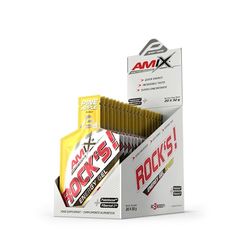 AMIX - Bebida Energética - Rock's Gel sin Cafeína en Formato de 20 x 32 ml - Ayuda a Mejorar el Rendimiento Muscular - Contiene Glucosa - Sabor a Piña