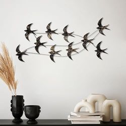 Accessorio decorativo da parete in metallo, dipinto a mano, 45 x 104 x 8 cm, 100% metallo (1,5 mm), design unico con elemento da appendere alla parete, perfetto per la decorazione della casa
