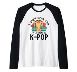 No puedo oírte estoy escuchando mercancía de K-pop Giraffe Camiseta Manga Raglan