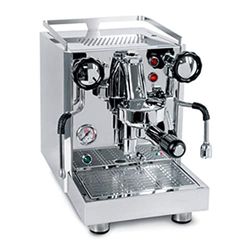 QuickMill Rubino 0981 - Cafetera espresso con portafiltro, depósito de agua de 3 litros, protección térmica, acero inoxidable