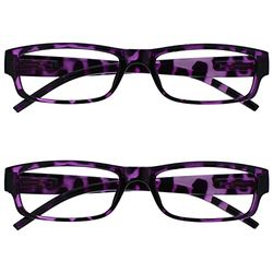 OPULIZE The Reading Glasses Company Purple Tortoiseshell Lightweight Comfortable Readers Value 2 Pack Mens Womens RR32-5 +2.50
