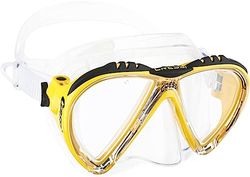 Cressi Tauchmaske Lince Low Volume Made In Italy Óculos de mergulho, unissexo, transparente/amarelo, tamanho único