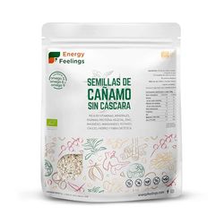 Energy Feelings Semilla de Cáñamo Ecológico sin Cáscara - 1000 gr, 30% de Proteína, Remedio para Prevenir Artritis, Ricas en Vitaminas B, Sin Lactosa, Sin Gluten y Sin Azúcar Añadido, Pack XL