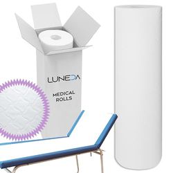 LUNEDA 1 laken voor kinderbed, schoonheidsspecialiste, arts, massage, fysiotherapie, Made in Italy, professioneel, van cellulosepapier, hoogte 60 cm (1 stuk)