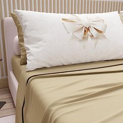 PETTI Artigiani Italiani - Katoenen beddengoed met kussenslopen met digitale print, bedlakens voor Franse bedden, beddengoedset voor Frans bed, taupe, 100% Made in Italy