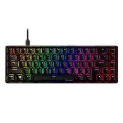 HYPERX 4P5D6AA Alloy Origins 65-Mechanical Gaming Keyboard-Ultra Compact 65% Form Factor – Red Switch (Linear)-Double shot PBT keycaps-RGB LED Backlit - Side Printed Secondary Functions,Black