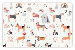 VINILIKO, Vattentät husdjursmatarmatta Happy Dogs Day 48 x 75 cm
