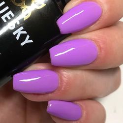 BLUESKY Esmalte de uñas soluble en gel, polvo lila, A58, 10 ml, morado, pastel, neón (se requiere secado bajo lámpara UV/LED), paquete de 1 unidad
