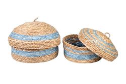 SET 2 CAJAS REDDAS. FIBRAS NATURALES AZUL