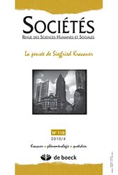 Societes 2010/4 n.110 la pensse de siegfried kracauer