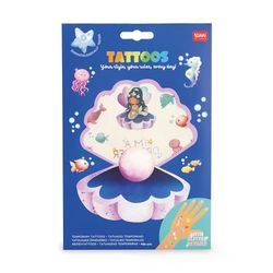 Legami - Tatuaggi Temporanei per Bambini, Tema Mermaid, Lavabili, Resistenti a Sudore e Acqua, con Dettagli Glitter, facili da Applicare, Delicati sulla Pelle, Dermatologicamente Testati
