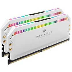 Corsair DOMINATOR PLATINUM RGB 32GB (2x16GB) DDR4 3200 (PC4-25600) C16 1.35V Desktop Memory - White, CMT32GX4M2E3200C16W