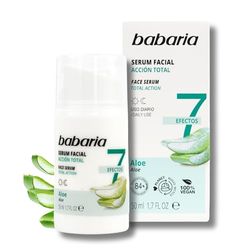 Babaria - Serum facial com aloé vera puro 100% | 7 efeitos ação total com aloé vera, soro facial mulher e homem 50 ml, anti-rugas mulher e homem