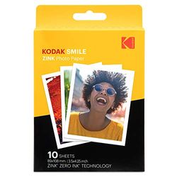Kodak 3,5 x 10,8 cm premium zink tryck fotopapper (10 ark) kompatibel med Kodak Smile Classic Instant Camera