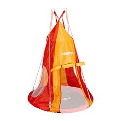Relaxdays tent voor nestschommel, hoes voor vogelnestschommel tot 90 cm, accessoires, tuin, div. groottes, rood-oranje