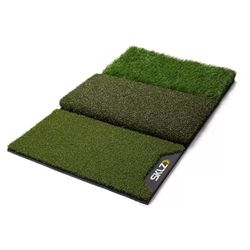 SKLZ Pure Practice Mat, Golf Mat with 3 Surfaces for Practice from the Tee, Narrow Fairway, and First Cut Rough, Durable, One Size, 63.5 cm x 40.64 cm
