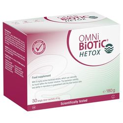 OMNi BiOTiC HETOX | 30 sachets (180g) | 9 Bacterial strains | 15 Billion Bacteria per Daily dose | Powder | Vegan | Glutenfree | Lactose-Free | for Daily use