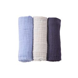 Set van 3 babyluiers – vierkant van chiffon katoen – 70 x 70 cm – veelzijdig inzetbaar: deken, knuffeldier, slabbetje, zonwering – Oeko-Tex-gecertificeerd – cadeau voor geboorte meisjes en jongens –