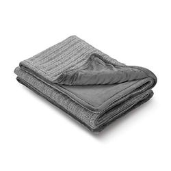 medisana HB 680 Manta calentadora de peluche, manta de peluche en patrón de punto con apagado automático, lavable, 3 ajustes de temperatura 160 x 120 cm, aspecto reversible de 2 colores