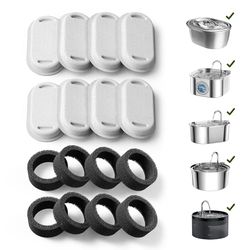 PETLIBRO Paquete de 4/8 filtros de repuesto para fuente de agua de gato de acero inoxidable PLWF003 y PLWF006, juego de filtros de repuesto de 2/4 meses para fuente de agua de mascotas de acero