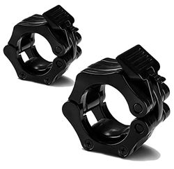 G5 HT SPORT Paar Olympische lange halterstangen, 30 en 50 mm, schijfblok, clip voor halsband, lange haltersluiting, bodypump-accessoires, Olympische stang, fitness, gewichtheffen (30 mm zwart)