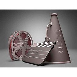 Wee Blue Coo PHOTO FILM DIRECTOR EQUIPMENT CLAPPERBOARD REEL MEGAPHONE ART PRINT