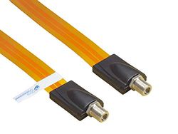 Good Connections Cabo de antena Sat para portas e janelas, conjunto de 2 unidades extremamente plano, conector F fêmea a conector F, comprimento inclui conector 26,5 cm, comprimento flexível 17,5 cm