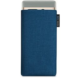 Adore June Classic Ocean blå väska kompatibel med Pixel 8 Pro och Pixel 7 Pro mobilväska av resistent Cordura-tyg med display rengöringseffekt, tillverkad i Europa