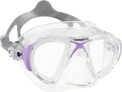 Cressi Nano, Maschera Subacquea Professionale Donna, Trasparente Crystal/Lilla