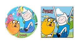 ALMACENESADAN -4753, Adventure Time Pack Bestående av 8 23cm kartongplattor och 20 33x33 cm pappersservetter, perfekt för fester och födelsedagar. (8435510347536)