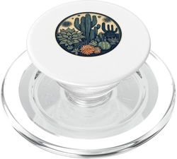 Cactus vintage para amantes del desierto, día en el desierto y noche PopSockets PopGrip para MagSafe