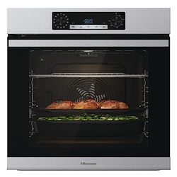 Hisense BSA65226PX, Forno Multifunzione Termoventilato, Cavità XXL 77L, Auto Pulizia Pirolitica, 13 funzioni di cottura, 3 programmi con aggiunta Vapore, Funzione pizza 300°C, Cottura AirFry