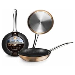 IBILI Natura Copper Frying Pan, 30 cm, Aluminium, Stone-Style Non-Stick Coating, Suitable for Induction Hobs