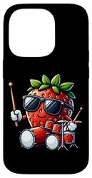 Drums Strawberry Beats With Cool Shades Case for iPhone 14 Pro