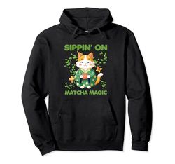 Divertidos bebedores de té Matcha Magic Cute Matcha Sudadera con Capucha