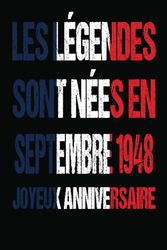 Les légendes sont nées en septembre 1948: Idée cadeau 75 ans originaux et humour pour femme et homme