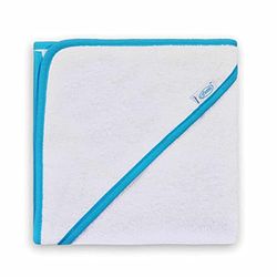Badcape Uni Line, Wit/Turquoise