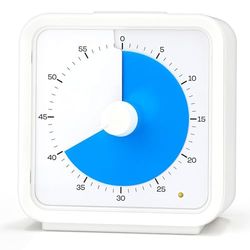 GlasFlength Minuteur Visuel pour Enfants et Adultes‌, Time Timer à Rebours de 60 Minutes Silencieux sans Tic-Tac Minuteur Enfant avec Rappel de Batterie Faible pour Cuisine, École, Bureau (Bleu)