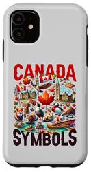 Carcasa para iPhone 11 Vintage Histórico Canadá Símbolos Hoja De Arce Para Canadiense