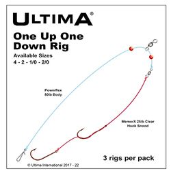 Ultima 1 Up 1 Down 1 Hook Sea Rig - Clear, Size 2