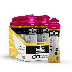 Science In Sport GO Isotonic Energy Gels, Running Gels with 22g Carbohydrates, Low Sugar, Cherry Flavour, 60ml Per Serving (30 Pack)