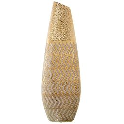 JARRÓN CERÁMICA DORADO_17X11X49CM