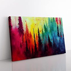 Forest Art Vol.2 Abstract Canvas Wall Art Print Ready to Hang, Framed Picture for Living Room Bedroom Home Office Décor, 60x40 cm (24x16 Inch)