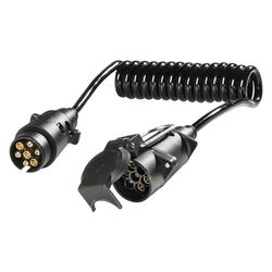 as - Schwabe - Cabo de extensão - cabo adaptador de 12 V - cabo de conexão elétrica para carros de 2 m - conexão de 7 polos para caravanas e autocaravanas - IP44 - preto