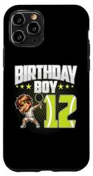 Carcasa para iPhone 11 Pro Cumpleaños 12 Niño Tenis Dabbing 12 Años Niño Cumpleaños