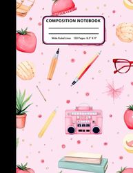 Composition Notebook: Half Graph Paper, Half Lined Subject Exercise Workbook for Math and Science Students. Study Journal with 4x4 Grid Squares and ... Supplies. Large Format 8.5" x 11" 120 Page