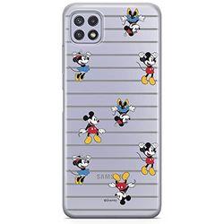 ERT GROUP mobiltelefonfodral för Samsung A22 5G originalt och officiellt licensierat Disney mönster Mickey & Minnie 007 optimalt anpassad till formen på mobiltelefonen, gedeeltelijk transparant