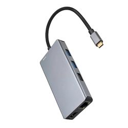 glowster Hub USB-C avec 3 Ports USB-A, 2 HDMI, RJ45, Lecteur TF et SD, USB-C PD 100 W, idéal pour étendre Les connexions et transférer des données.